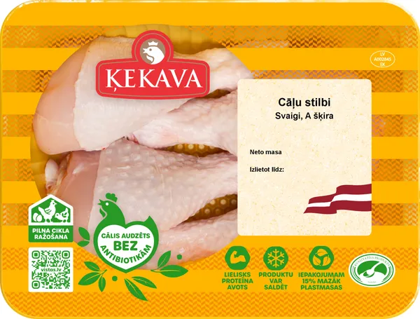 Cāļu stilbi svaigi, atdzesēti A kat. safasēti, sverami, Ķekava