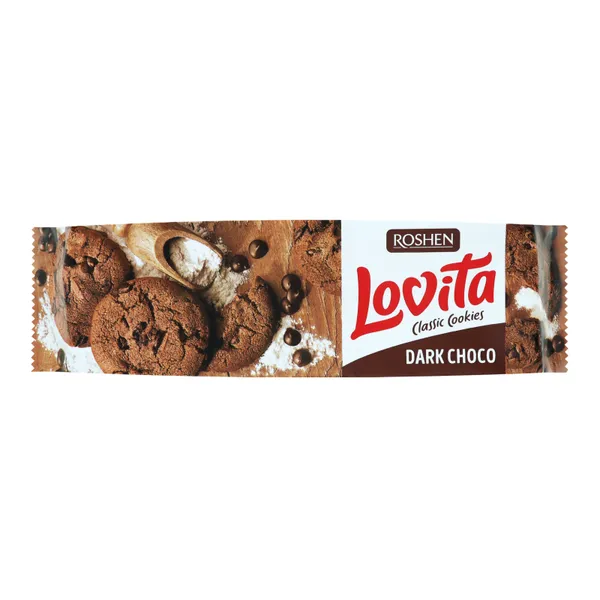 Cepumi ROSHEN Lovita, ar tumšās šokolādes gabaliņiem, 150g