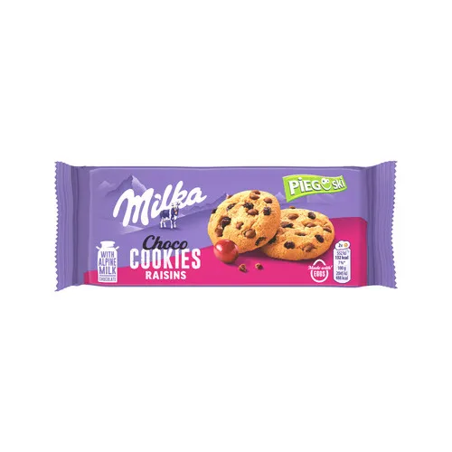 MILKA Choco cepumi ar rozīnēm 135g