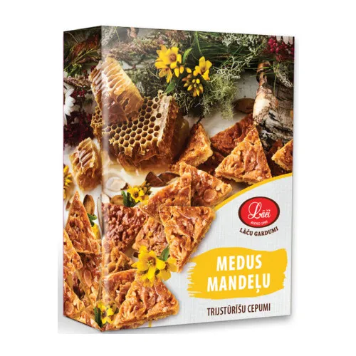 Cepumi Mandeļu trijstūrīši ar dabīgo medu 220g, Lāči