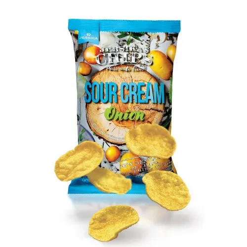 Čipsi ar skābā krējuma un sīpolu garšu 90g, Jersika