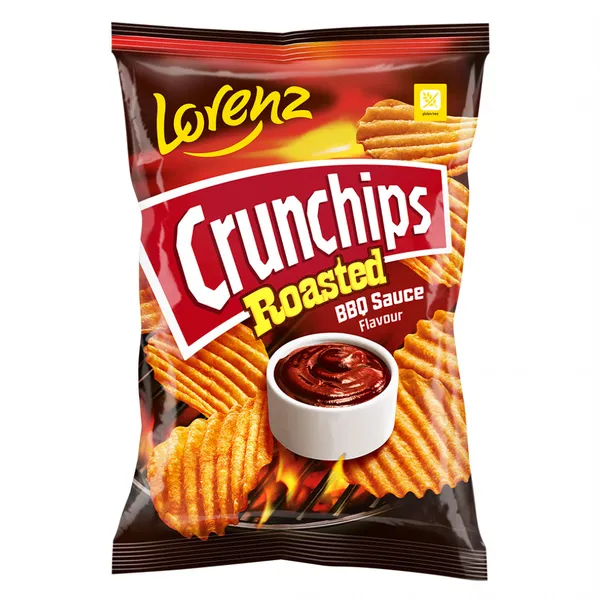 Čipsi Crunchips Roasted ar BBQ mērces garšu 120g, Lorenz