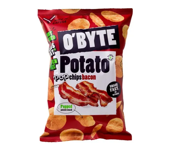 Čipsi O'BYTE kartupeļu ar bekona garšu 90g