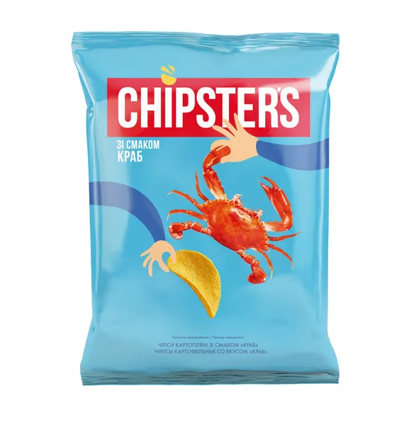 Čipsi kartupeļu ar krabju garšu 60g, Chipsters