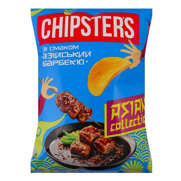 Čipsi kartupeļu BBQ Asia 100g, Chipsters