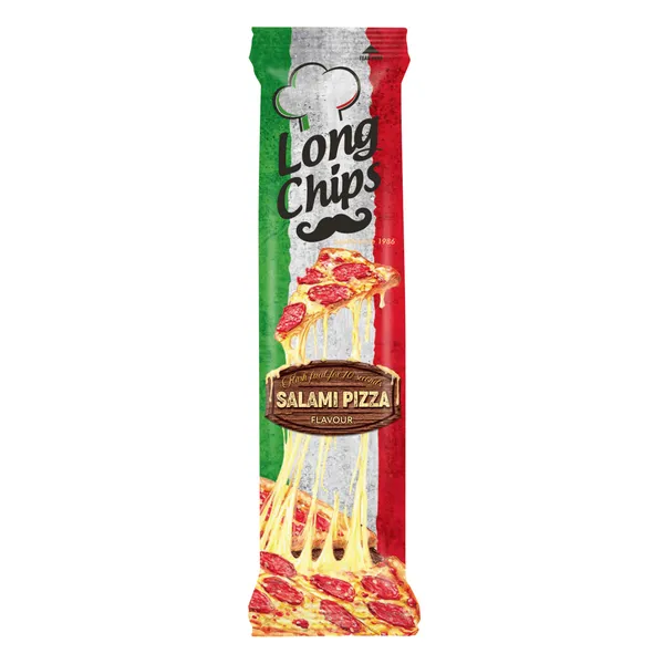 Kartupeļu plāksnes Long Chips Salami Pizza 75g