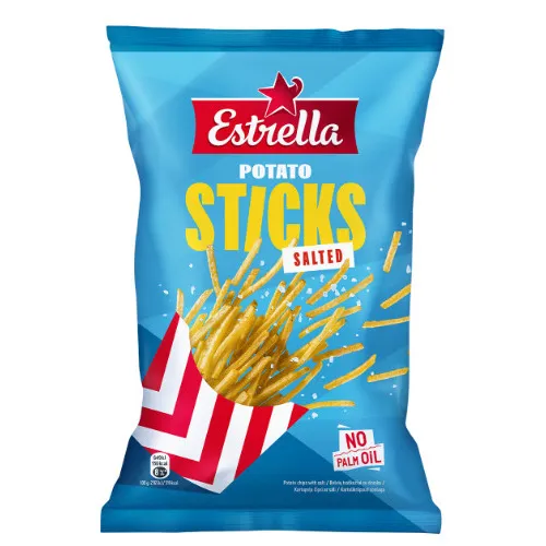 Čipsi kartupeļu salmiņu ar sāli 70g, Estrella