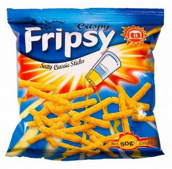 Čipsi nūjiņas Salty Classic 50g, Fripsy