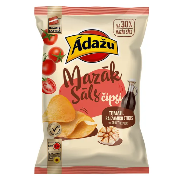 Čipsi Tomāts, balzamiko etiķis un grilēti ķiploki 130g, Ādažu