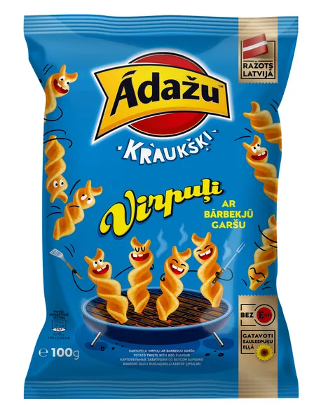 Čipsi Virpuļi ar barbekjū garšu 100g, Ādažu Kraukšķi