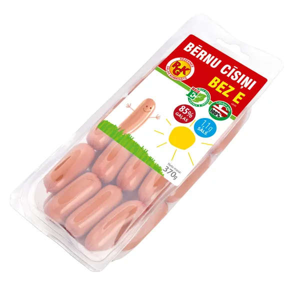 Cīsiņi Bērnu bez E (vārīti) 370g, RGK