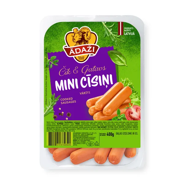 Cīsiņi Mini Čik  and  Gatavs 400g, GN Ādaži