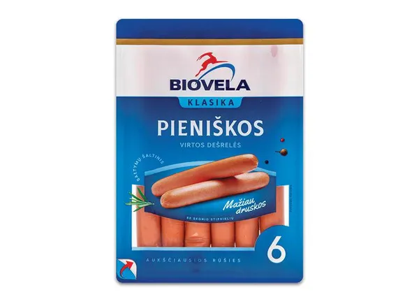 Cīsiņi vārīti piena 260g, Biovela