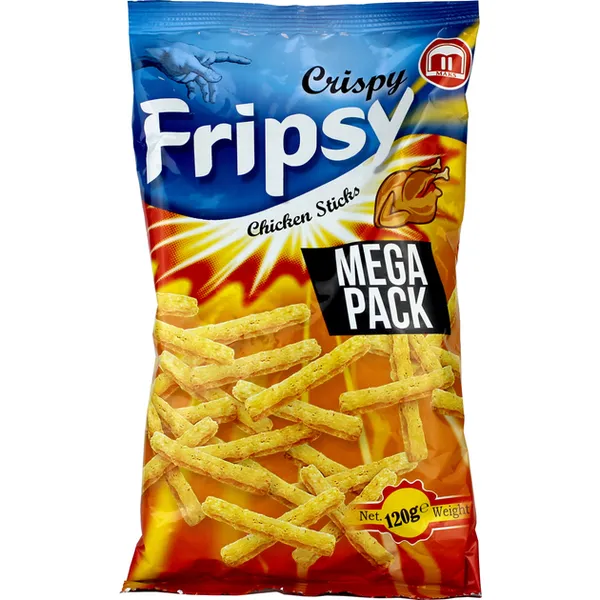 Crispy nūjiņas ar vistas garšu 120g, Fripsy