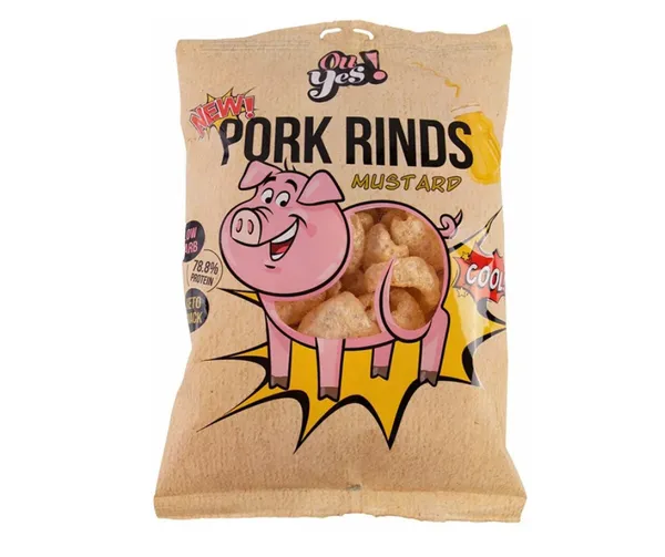 Cūkādiņas ar sinepju garšu 60g, Ou Yes!