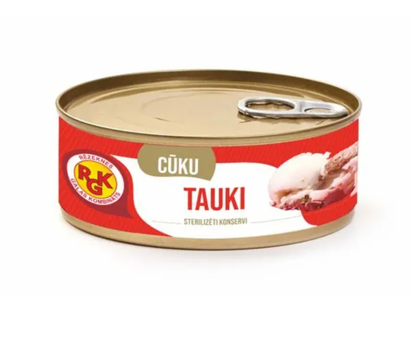 Cūku tauki, sterilizēti konservi 230g, RGK