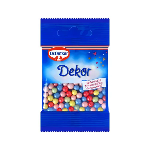 Dekori ēdieniem Cukura pērlītes krāsainas 10g, Dr.Oetker