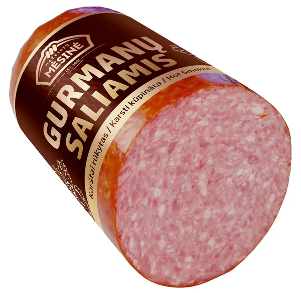 Desa karsti kūpināta salami Gurmanu, sverama