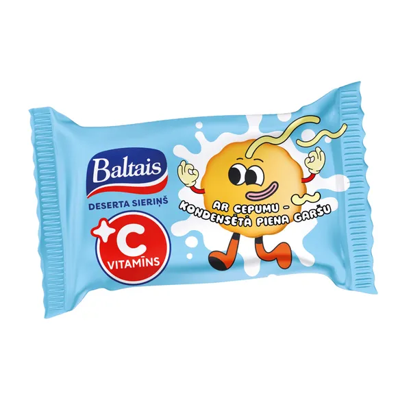 *Deserta sieriņš BALTAIS ar C vitamīnu un cepuma - kondensētā piena garšu, 38g