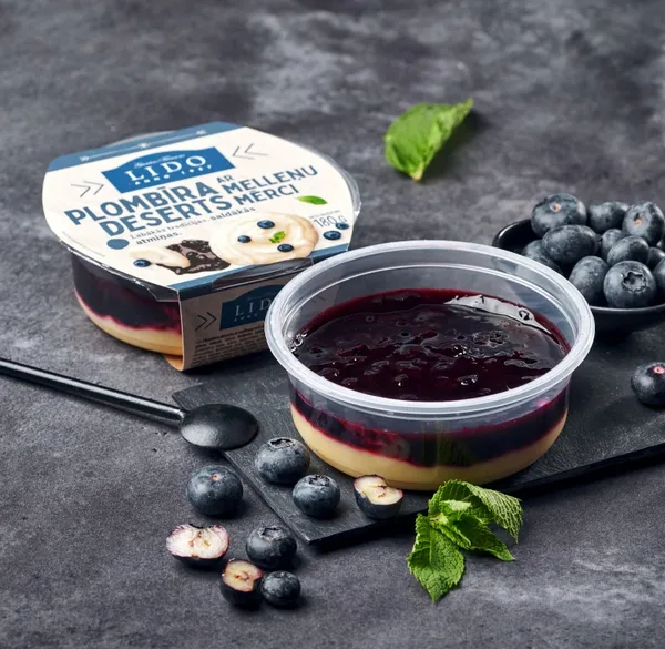 Deserts plombīra ar melleņu mērci 180g, Lido