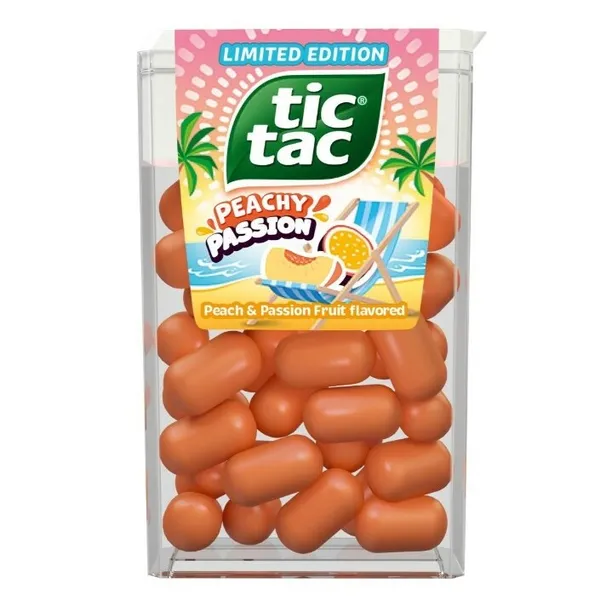 Dražejas ar persiku garšu 18g, Tic Tac