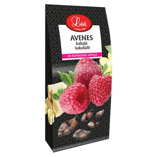 Dražejas Avenes baltajā šokolādē ar Burbonas vaniļu 100g, Lāči