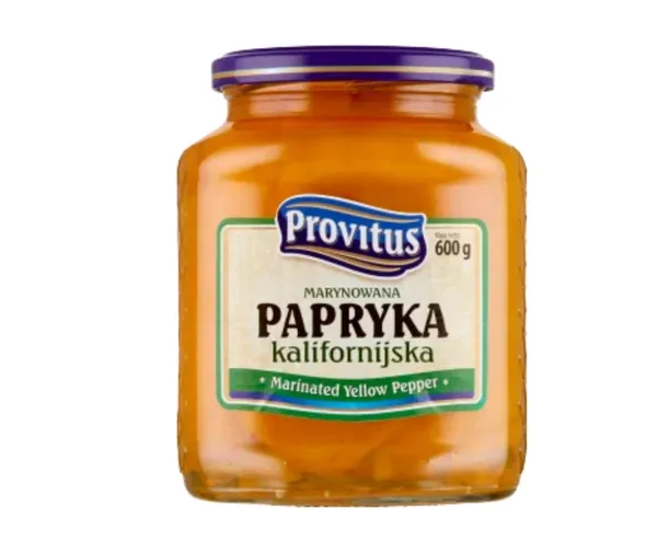 Dzeltenā paprika marinādē 600g (270g), Provitus