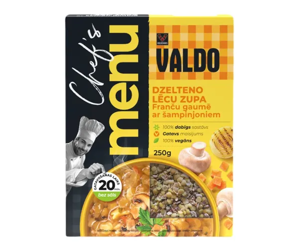 Dzelteno lēcu zupa Franču gaumē ar šamp. 250g, Valdo