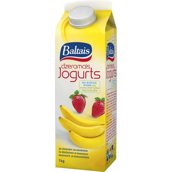 Dzeramais jogurts zemeņu un banānu 1kg