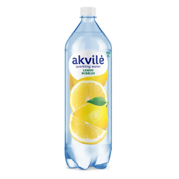 Dzeramais ūdens ar citrona garšu, viegli gāz. 1.5l, Akvile