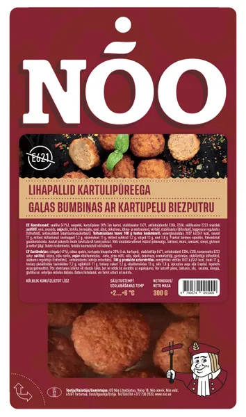 Gaļas bumbiņas ar kartupeļu biezputru 300g, NOO