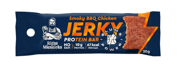 Gaļas uzkoda bar RM x Blums Power Chicken Smoky BBQ 30g, Jerky