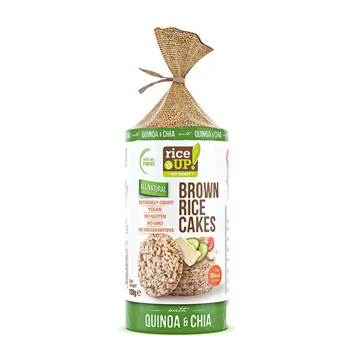 Galetes brūno rīsu ar čia un gvinoju sēklām 120g, Rice Up