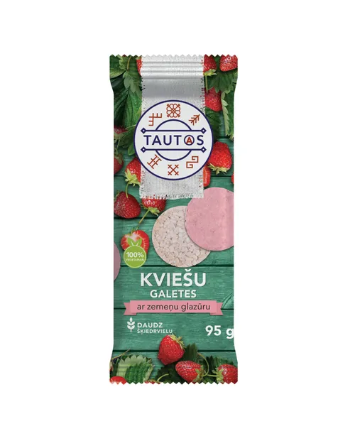 Galetes Tautas kviešu ar zemeņu glazūru 95g
