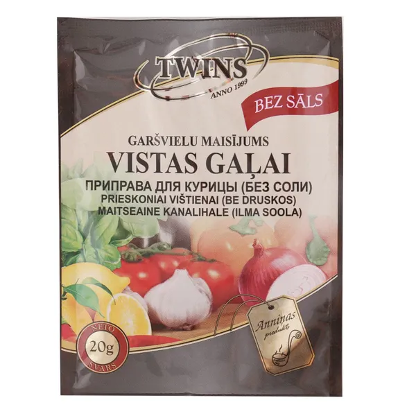 Garšviela vistai TWINS bez sāls 20g