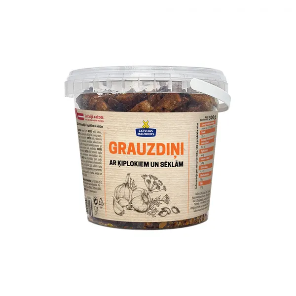 Grauzdiņi ar ķiplokiem un sēklām Zeltene 300g, Latvijas maiznieks