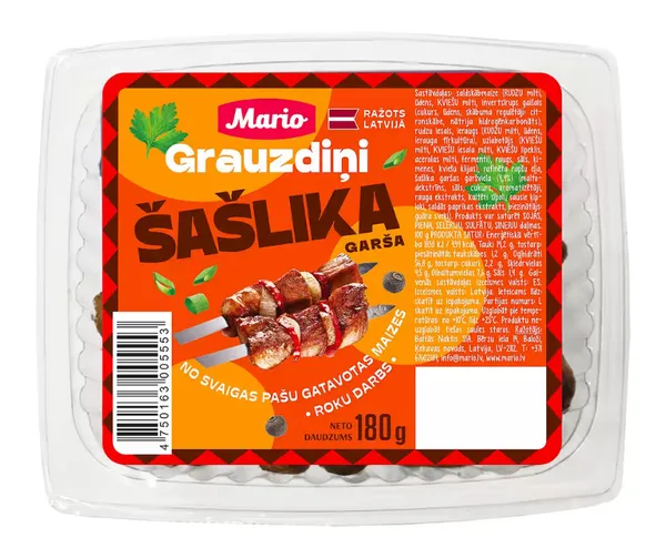 Grauzdiņi Mario ar šašlika garšu 180g