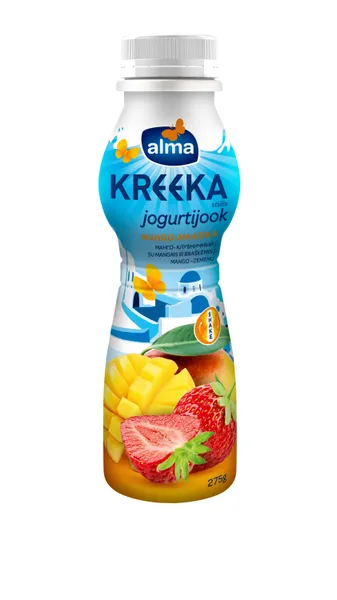Grieķu jogurta dzēriens mango - zemeņu 275g, Alma