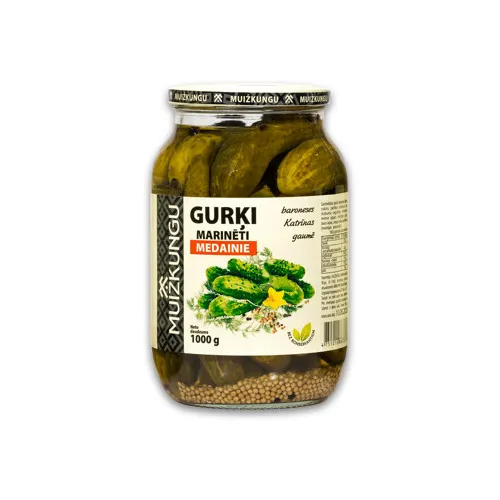 Gurķi marinēti medainie Muižkungu 1l/500g