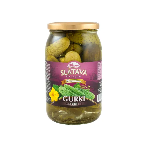 Gurķi marinēti Premium 880g (460g), Slātava