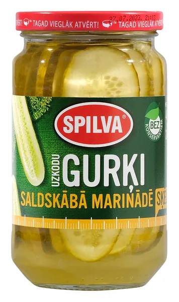 Gurķi uzkodām SPILVA saldskābā marinādē  460g