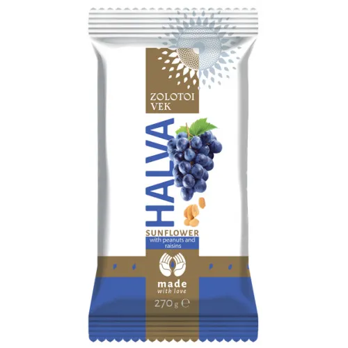 Halva saulespuķu vaniļas ar zemesr. un rozīnēm 270g