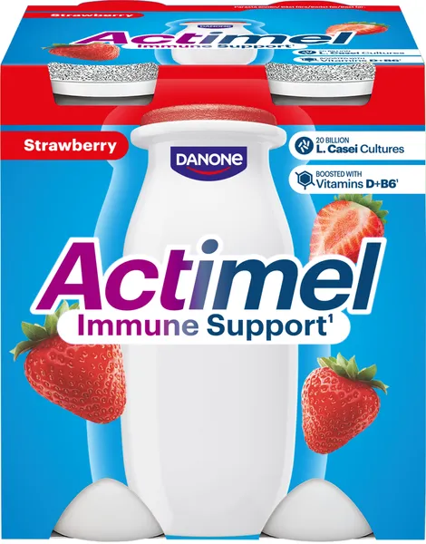 Jogurta dzēriens Actimel zemeņu 4x100g, Danone