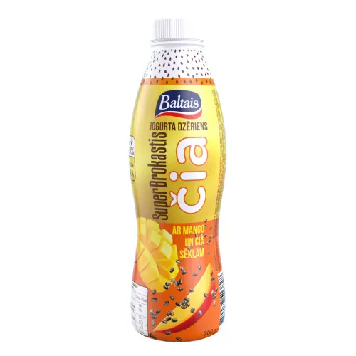 Jogurta dzēriens Baltais superbrokastis ar mango un čia sēklām 700g