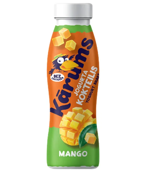 Jogurta kokteilis ar mango piedevu, bez laktozes 230g, Kārums