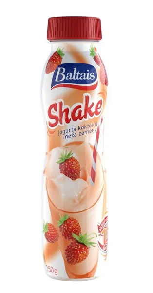 Jogurta kokteilis Baltais Shake meža zemeņu 250g