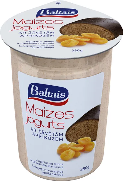 Baltais Maizes jogurts ar žāvētām aprikozēm, 380 g