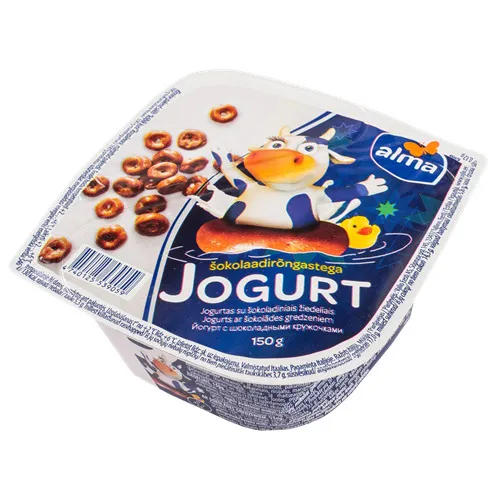 Jogurts bērniem ar šokolādes gredzeniem 150g, Alma