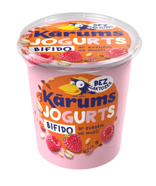 Jogurts Bifido ar avenēm un musli, bez laktozes 350g, Kārums