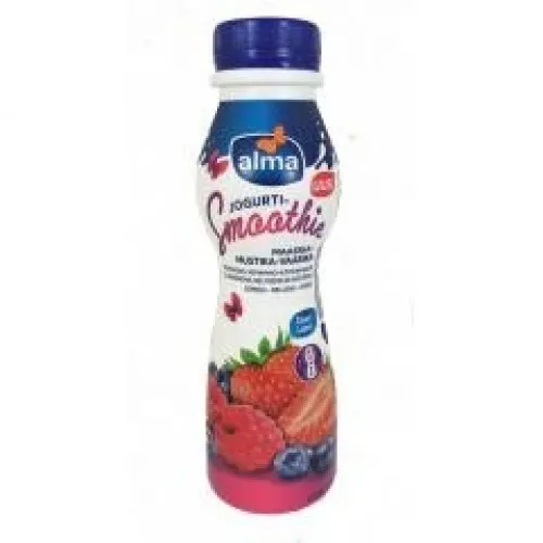Jogurts dzeramais Smoothie zemeņu - melleņu - aveņu 275g, Alma